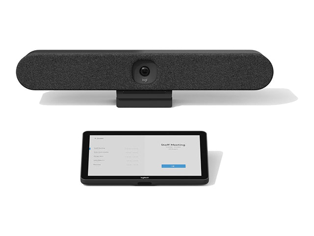 Google Meet videoconferencekit: soundbar met camera en bedieningsscherm